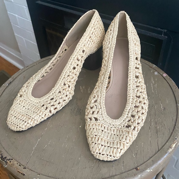 Massimo duty raffia macrame pumps - Picture 2 of 5